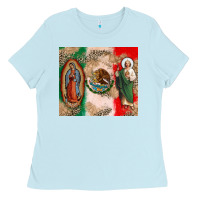 Baby Blue Virgin Mary and San Judas Ladies Tee - CTS Tumbler Store