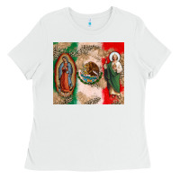 White Virgin Mary and San Judas Ladies Tee - CTS Tumbler Store