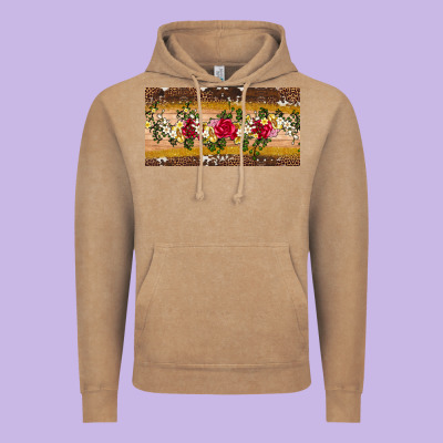 Western  Leopardfloral Licanse Plate Vintage Hoodie Designed By Artiststas