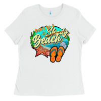 White dont be a shady beach 2 Ladies Tee - JahusDesignShop