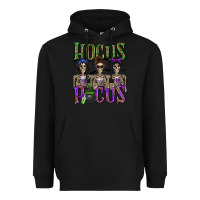 Black Hocus Pocus with Skeletons Heavyweight Hoodie - texasbilliewilder