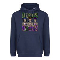 Navy Hocus Pocus with Skeletons Heavyweight Hoodie - texasbilliewilder