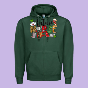 Chrismas Future Nurse Zipper Hoodie Designed By Lillyallendesigns