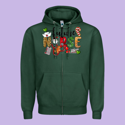 Chrismas Future Nurse Zipper Hoodie Designed By Lillyallendesigns