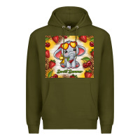 Army Green sweet summer cute elephant Premium Hoodie - TumblerDesignByShophia