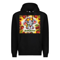 Black sweet summer cute elephant Premium Hoodie - TumblerDesignByShophia