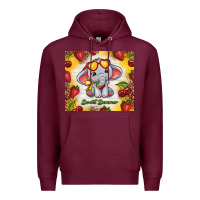 Burgundy sweet summer cute elephant Premium Hoodie - TumblerDesignByShophia