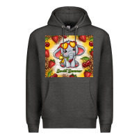 Charcoal Heather sweet summer cute elephant Premium Hoodie - TumblerDesignByShophia