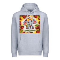 Heather Grey sweet summer cute elephant Premium Hoodie - TumblerDesignByShophia