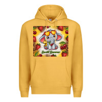 Mustard sweet summer cute elephant Premium Hoodie - TumblerDesignByShophia