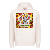 Pale Pink sweet summer cute elephant Premium Hoodie - TumblerDesignByShophia