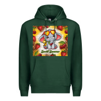 Sports Green sweet summer cute elephant Premium Hoodie - TumblerDesignByShophia