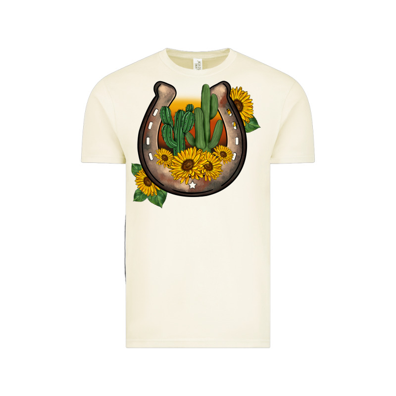 Western Horseshoe Sunflower Cactus Vintage Tee by BarkalooDesign | Teevron