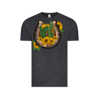 Vintage Black western horseshoe sunflower cactus Vintage Tee - BarkalooDesign