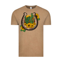 Vintage Coffee western horseshoe sunflower cactus Vintage Tee - BarkalooDesign