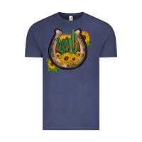 Vintage Denim western horseshoe sunflower cactus Vintage Tee - BarkalooDesign