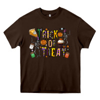 Chocolate Brown trick or treat Heavy Core Tee - CowhideDigitalArt