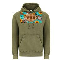 Vintage Olive western wild and sunflower leopard turquoise cowhide licanse plate Vintage Hoodie - Artiststas