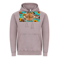 Vintage Zinc western wild and sunflower leopard turquoise cowhide licanse plate Vintage Hoodie - Artiststas