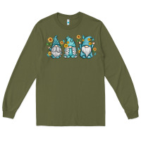 Army Green sunflower gnomes Long Sleeve Tee - MaliasSmallBusiness