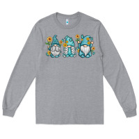 Heather Grey sunflower gnomes Long Sleeve Tee - MaliasSmallBusiness