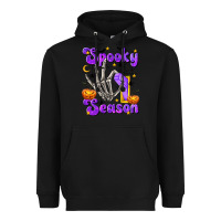 Black Spooky Season On Heavyweight Hoodie - texasbilliewilder