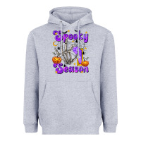 Heather Grey Spooky Season On Heavyweight Hoodie - texasbilliewilder