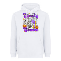 White Spooky Season On Heavyweight Hoodie - texasbilliewilder