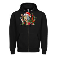 Black Joy Christmas Goat Zipper Hoodie - LillyAllenDesigns