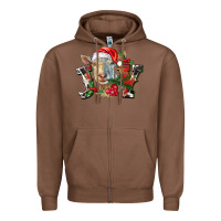 Chestnut Joy Christmas Goat Zipper Hoodie - LillyAllenDesigns