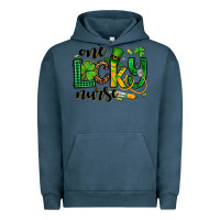 Pigment Midnight Navy St. Patrick's Day One lucky Nurse Urban Hoodie - OliviaCreatesArt