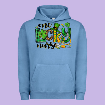St. Patrick's Day One Lucky Nurse Urban Hoodie Designed By Oliviacreatesart