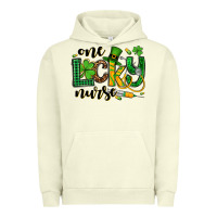 Pigment Pistachio St. Patrick's Day One lucky Nurse Urban Hoodie - OliviaCreatesArt