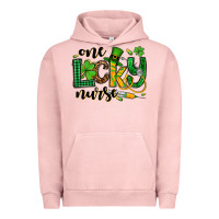 Pigment Salmon St. Patrick's Day One lucky Nurse Urban Hoodie - OliviaCreatesArt
