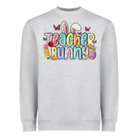 Heather Grey teacher bunny Heavyweight Sweatshirt - MaliasSmallBusiness