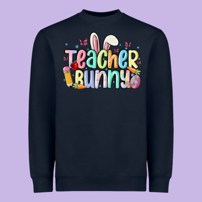 Teacher Bunny Heavyweight Sweatshirt Designed By Maliassmallbusiness