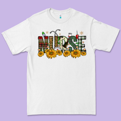 Christmas Nurse Sunflower Premium Tee Designed By Fadigitalartstudio