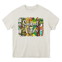 Cream sunset vibes brush stroke Heavy Core Tee - BarkalooDesign