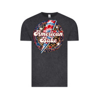 Vintage Black Western American Babe Patriotic Vintage Tee - LillyAllenDesigns