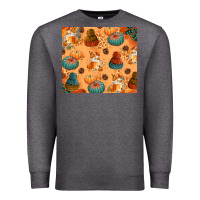 Charcoal Heather Fall Pumpkins Autumn Coffee Premium Sweatshirt - texasbilliewilder