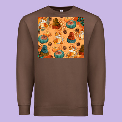 Fall Pumpkins Autumn Coffee Premium Sweatshirt Designed By Texasbilliewilder