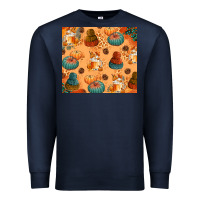 Navy Fall Pumpkins Autumn Coffee Premium Sweatshirt - texasbilliewilder