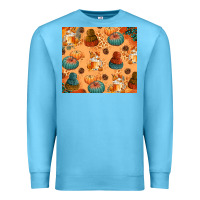 Ocean Blue Fall Pumpkins Autumn Coffee Premium Sweatshirt - texasbilliewilder