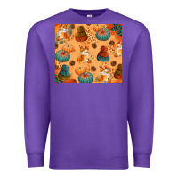 Purple Fall Pumpkins Autumn Coffee Premium Sweatshirt - texasbilliewilder