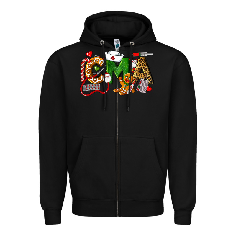 Christmas Cma Certified Medical Assistant Zipper Hoodie by LillyAllenDesigns | Teevron