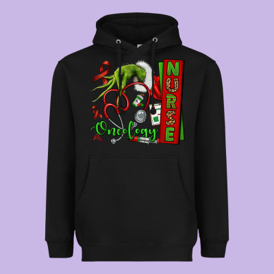 Christmas Character Nurse Heavyweight Hoodie Designed By Nancycooperartshop