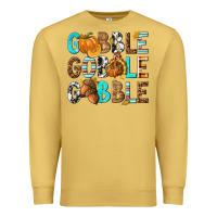 Antique Gold Gobble Gobble Gobble with Turkey Premium Sweatshirt - texasbilliewilder