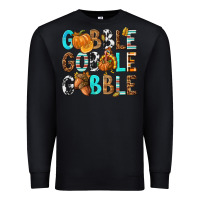 Black Gobble Gobble Gobble with Turkey Premium Sweatshirt - texasbilliewilder