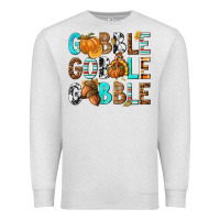 Oatmeal Heather Gobble Gobble Gobble with Turkey Premium Sweatshirt - texasbilliewilder