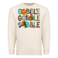 Sandshell Gobble Gobble Gobble with Turkey Premium Sweatshirt - texasbilliewilder